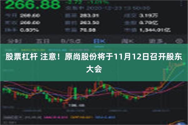 股票杠杆 注意！原尚股份将于11月12日召开股东大会