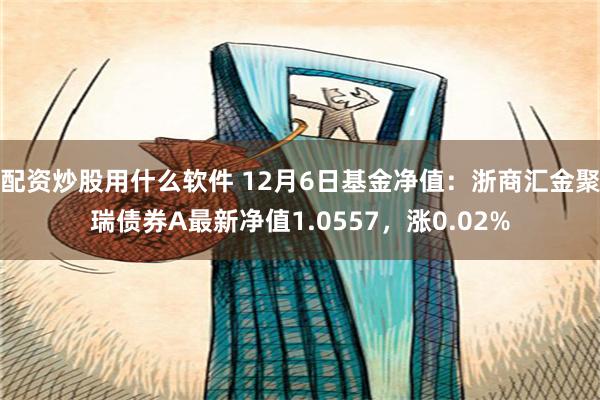 配资炒股用什么软件 12月6日基金净值：浙商汇金聚瑞债券A最新净值1.0557，涨0.02%